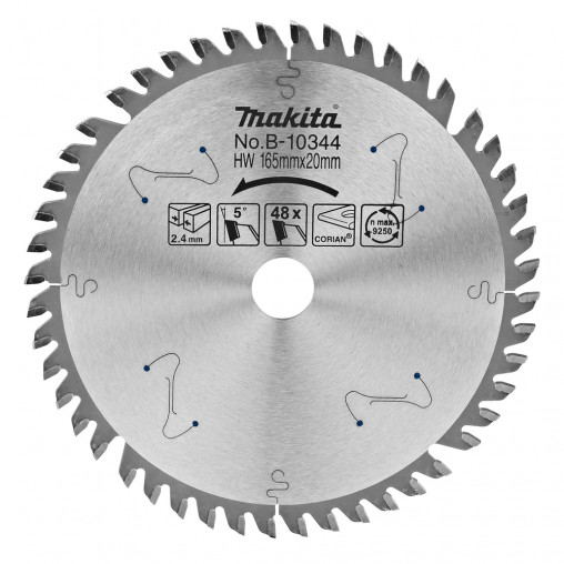 B-10344 Disco sierra circular , Specialized T.C.T, 165 x 20 mm, 48 D